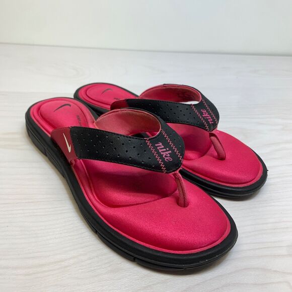 Nike Comfort Cushioned Footbed Women's Size 9 Flip Flop Thong Sandals Pink - Picture 1 of 10
